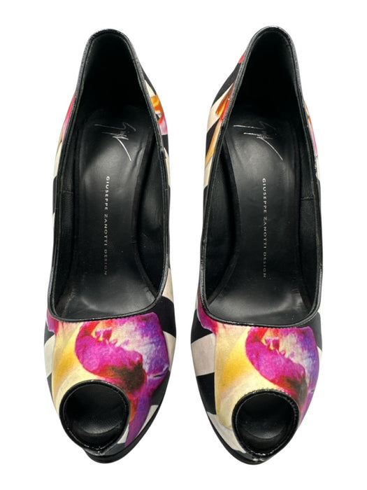 Giuseppe Zanotti Design Shoe Size 40 White, Black & Multi Textile Stiletto Pumps White, Black & Multi / 40