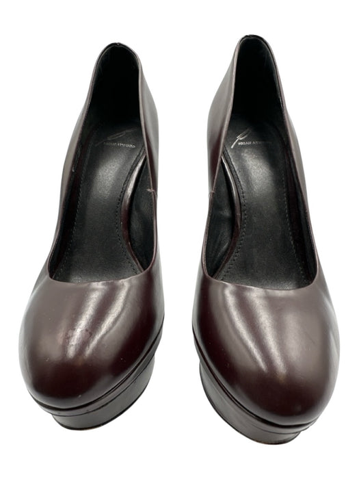 Brian Atwood Shoe Size 9/40 Burgundy Leather Stiletto Platform Round Toe Pumps Burgundy / 9/40