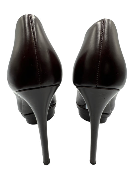 Brian Atwood Shoe Size 9/40 Burgundy Leather Stiletto Platform Round Toe Pumps Burgundy / 9/40