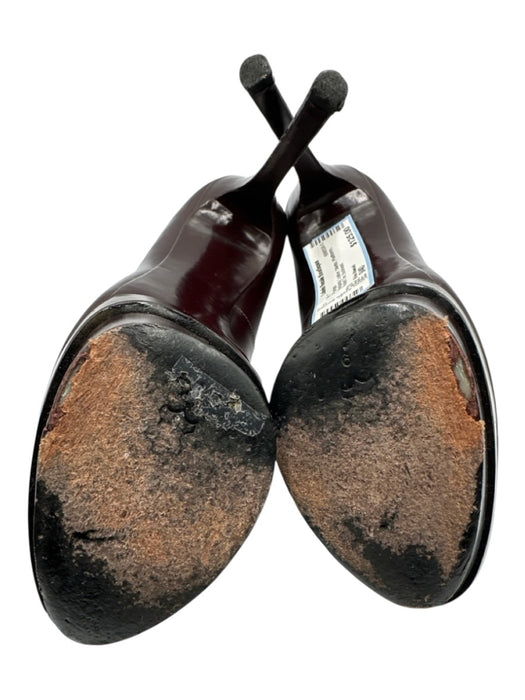 Brian Atwood Shoe Size 9/40 Burgundy Leather Stiletto Platform Round Toe Pumps Burgundy / 9/40