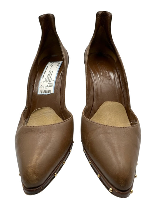 Gucci Shoe Size 9 Brown Leather Pointed Toe Stiletto Studded Pumps Brown / 9