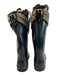 Burberry Shoe Size 38 Black Rubber Chainlink lined Buckle Detail Boots Black / 38
