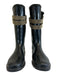 Burberry Shoe Size 38 Black Rubber Chainlink lined Buckle Detail Boots Black / 38