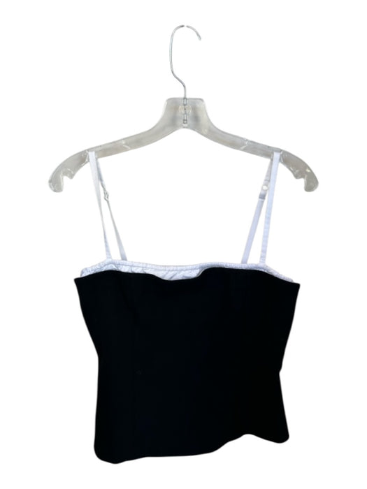 Babaton Size 6 Black & White Polyester Spaghetti Strap Back Zip Top Black & White / 6