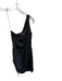 Glam Size S Black Polyester One Shoulder Drawstring Side Dress Black / S