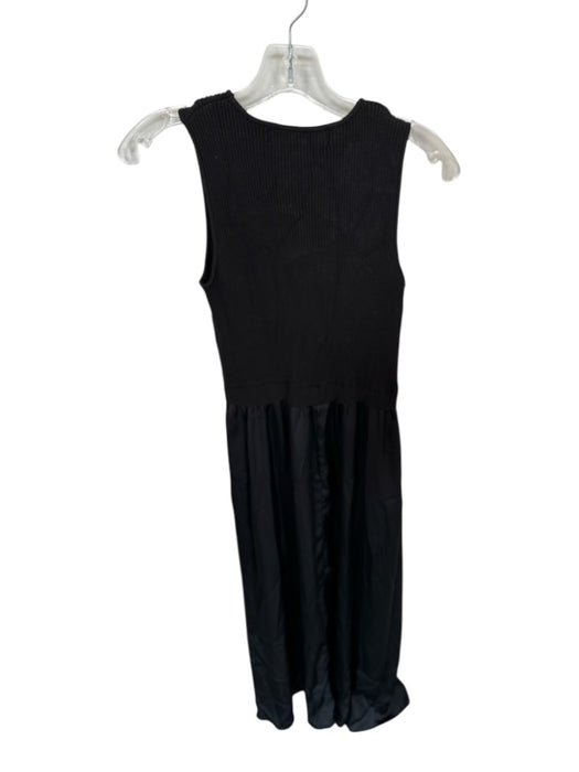 Taylor Size M Black Rayon Blend Sleeveless Ribbed Maxi Mixed Media Dress Black / M