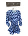 J. Marie Size S Blue & Navy Polyester Long Balloon Sleeve Leaves Dress Blue & Navy / S