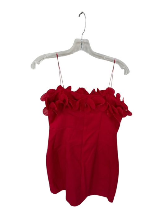 Glam Size L Red Polyester ruffles Spaghetti Strap Dress Red / L