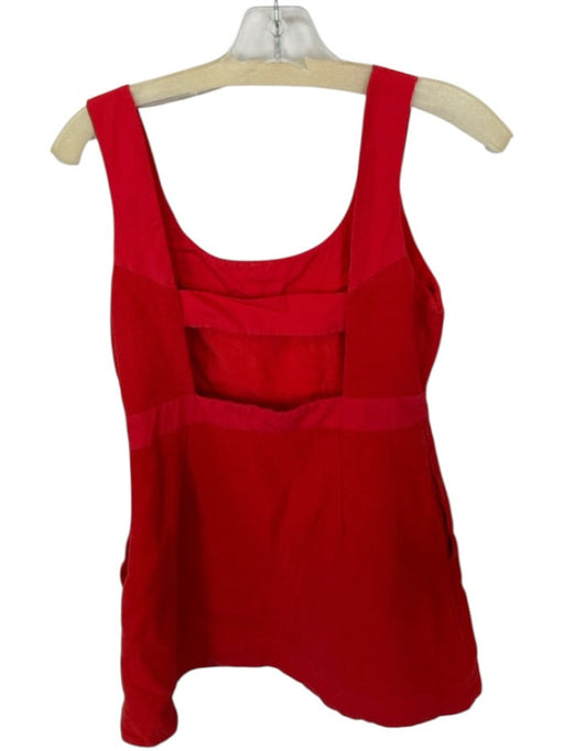 Maeve Size 8P Tomato Cotton Sleeveless Textured Low Back Side Zip Dress Tomato / 8P
