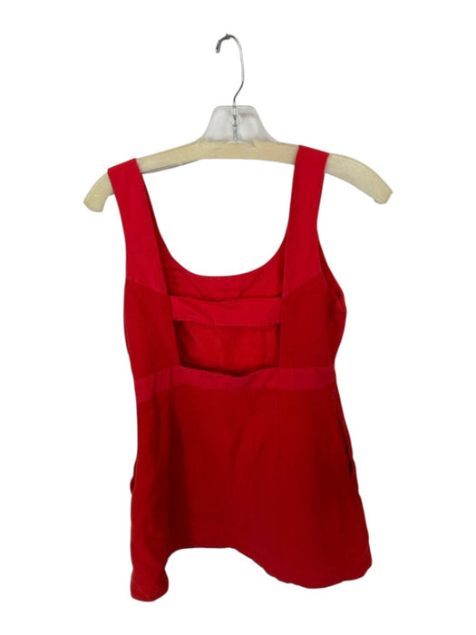 Maeve Size 8P Tomato Cotton Sleeveless Textured Low Back Side Zip Dress Tomato / 8P