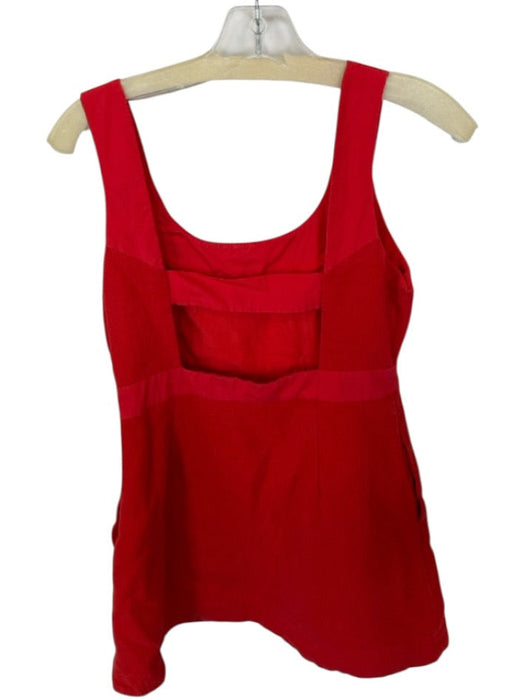 Maeve Size 8P Tomato Cotton Sleeveless Textured Low Back Side Zip Dress Tomato / 8P