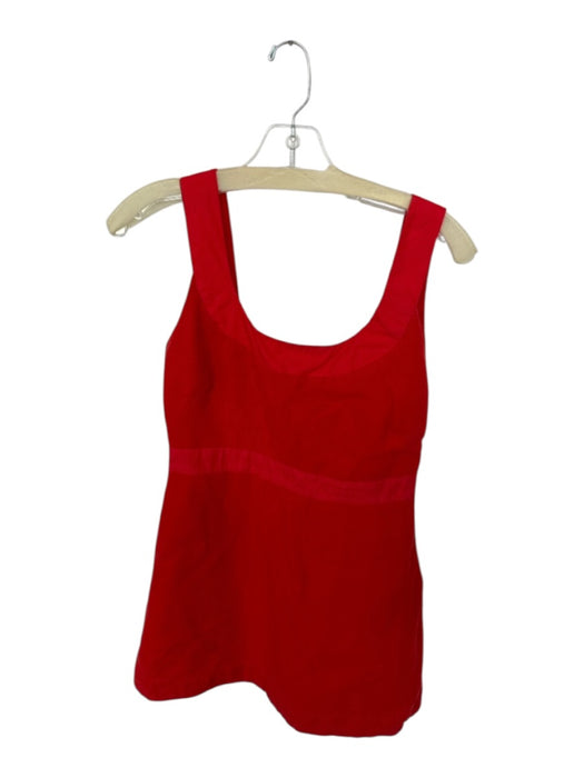 Maeve Size 8P Tomato Cotton Sleeveless Textured Low Back Side Zip Dress Tomato / 8P