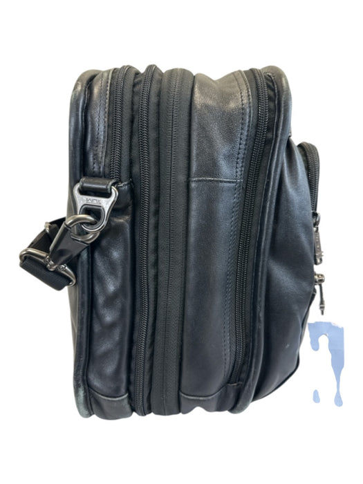 Tumi AS IS Black Leather Solid Satchel Men's Accessories Black