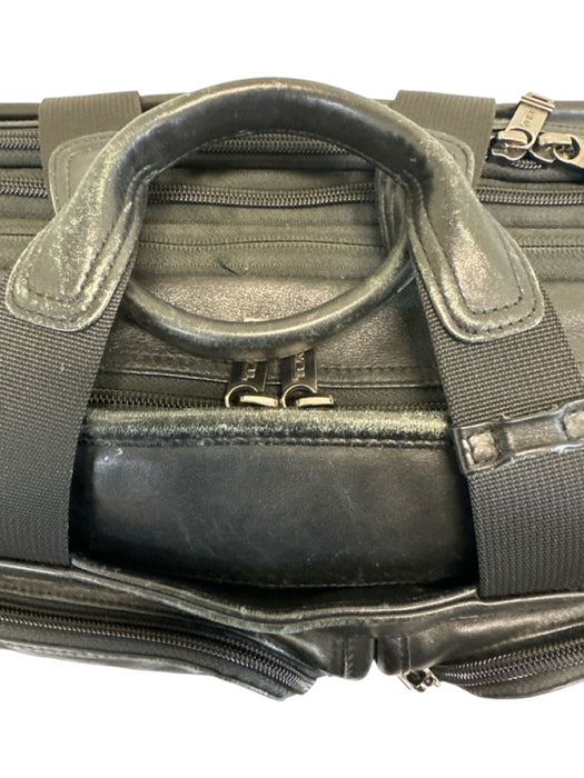 Tumi AS IS Black Leather Solid Satchel Men's Accessories Black