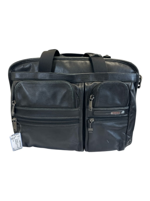 Tumi AS IS Black Leather Solid Satchel Men's Accessories Black