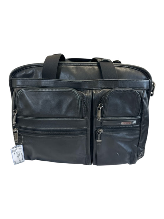 Tumi AS IS Black Leather Solid Satchel Men's Accessories Black