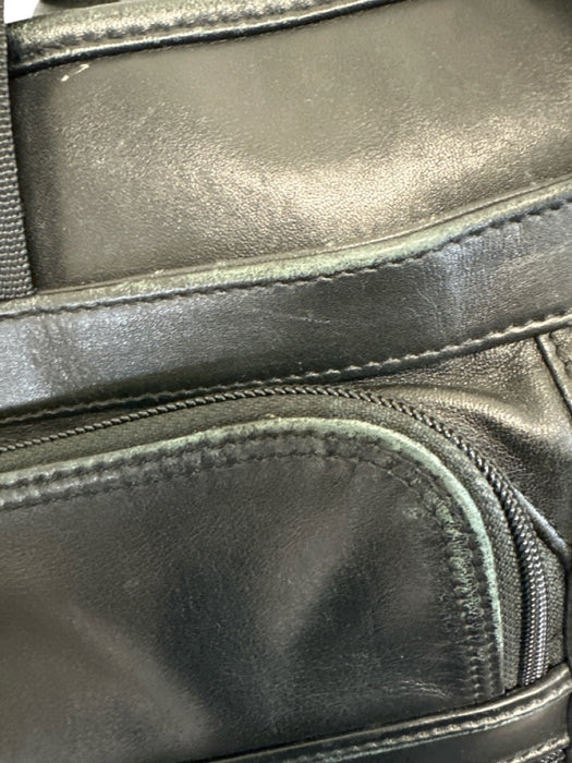 Tumi AS IS Black Leather Solid Satchel Men's Accessories Black