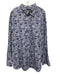Cremieux Size 3XB Blue & White Cotton Paisley Button up Men's Long Sleeve Shirt Blue & White / 3XB