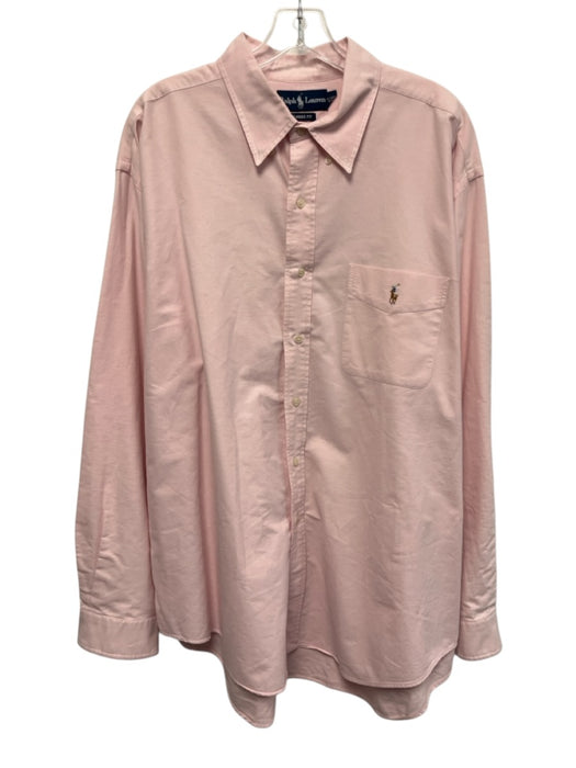 Ralph Lauren Size XL Pink Cotton Solid Oxford Button up Men's Long Sleeve Shirt Pink / XL
