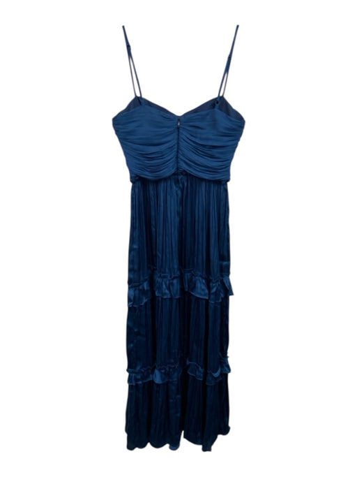 Aqua Size XS Blue Polyester Adjustable Strap Zip Back Maxi Pleats Dress Blue / XS