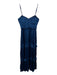 Aqua Size XS Blue Polyester Adjustable Strap Zip Back Maxi Pleats Dress Blue / XS