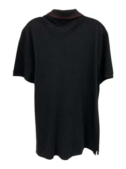 Burberry Size XXL Black Cotton Solid Polo Men's Short Sleeve Black / XXL