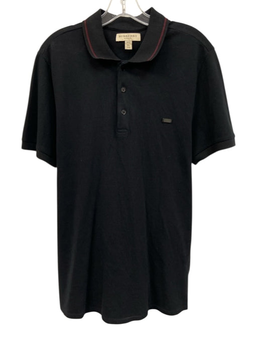 Burberry Size XXL Black Cotton Solid Polo Men's Short Sleeve Black / XXL