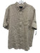 Vince NWT Size L Tan Linen Solid Button Up front pocket Men's Short Sleeve Tan / L