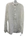 Canali Size 17 White Linen Solid Mandarin Collar Button up Long Sleeve Shirt White / 17