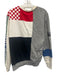 Burberry Size M White & Gray Cotton Blend Color Block Men's Long Sleeve Shirt White & Gray / M
