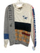 Burberry Size M White & Gray Cotton Blend Color Block Men's Long Sleeve Shirt White & Gray / M