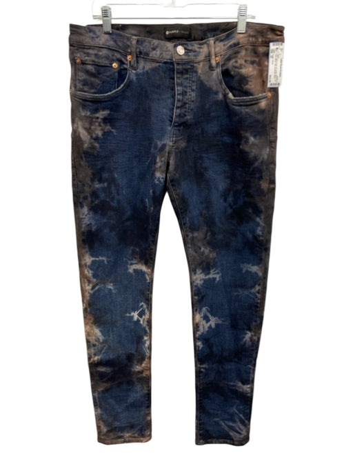 Purple - Brand NWT Size 36 Blue & Gray Cotton Blend Tye Dye Skinny Jean Pants Blue & Gray / 36
