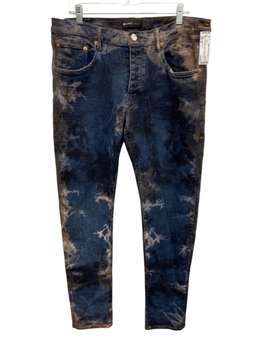 Purple - Brand NWT Size 36 Blue & Gray Cotton Blend Tye Dye Skinny Jean Pants Blue & Gray / 36