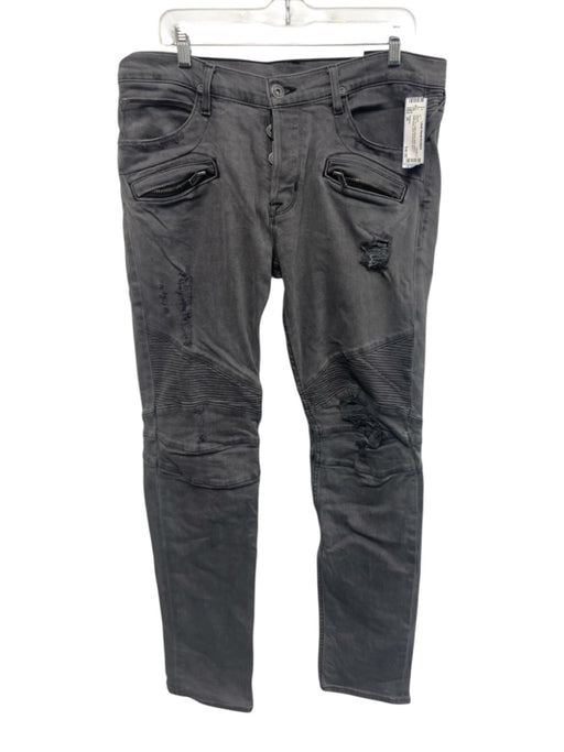 Hudson Size 36 Gray Cotton Blend Moto Distressed Jean Men's Shorts Gray / 36