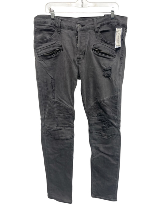 Hudson Size 36 Gray Cotton Blend Moto Distressed Jean Men's Shorts Gray / 36