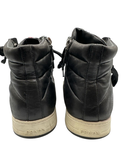 Prada Shoe Size 9.5 Black Leather Quilted Sneaker Men's Shoes Black / 9.5
