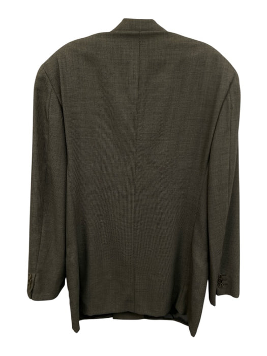 Giorgio Armani Olive Green & Multi Wool All Over Print Double Breasted Blazer Olive Green & Multi / 40L