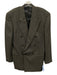 Giorgio Armani Olive Green & Multi Wool All Over Print Double Breasted Blazer Olive Green & Multi / 40L
