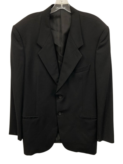Armani Collezioni Black Wool Solid 2 Button Men's Blazer Black / 46L