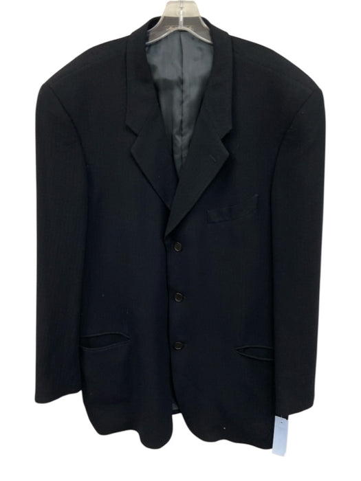 Armani Collezioni Navy Wool Solid 3 button Men's Blazer Navy / 44