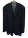 Armani Collezioni Navy Wool Solid 3 button Men's Blazer Navy / 44