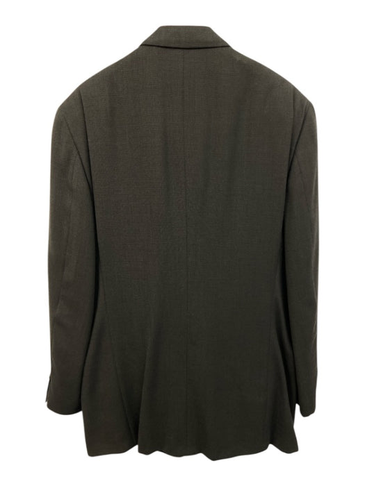 Giorgio Armani Black & Brown Wool All Over Print 3 button Men's Suit Black & Brown / 44