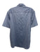 Eton Size L Blue Cotton Heathered Polo Men's Short Sleeve Blue / L