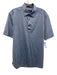 Eton Size L Blue Cotton Heathered Polo Men's Short Sleeve Blue / L
