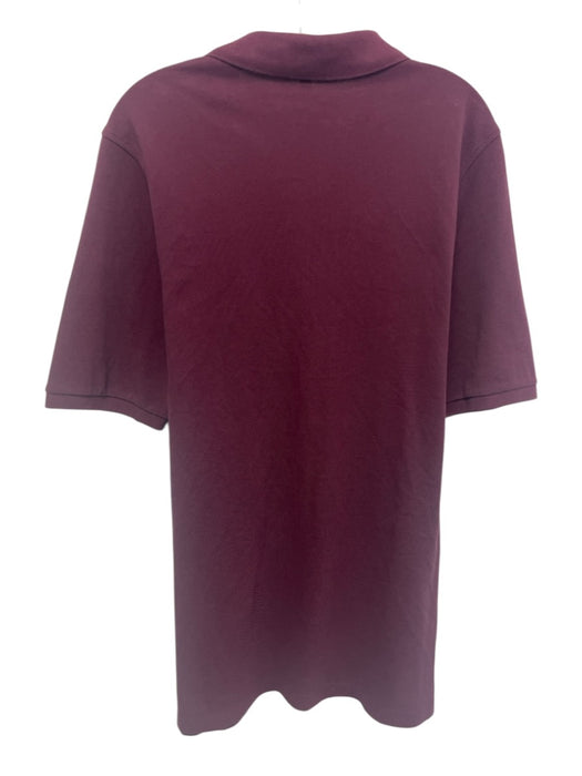 Burberry Size L Dark Red Cotton Solid Polo Men's Short Sleeve Dark Red / L
