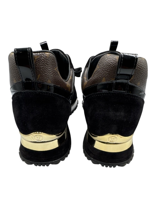 Louis Vuitton Shoe Size 40 Black & Brown Suede Leather Monogram Low Top Sneakers Black & Brown / 40