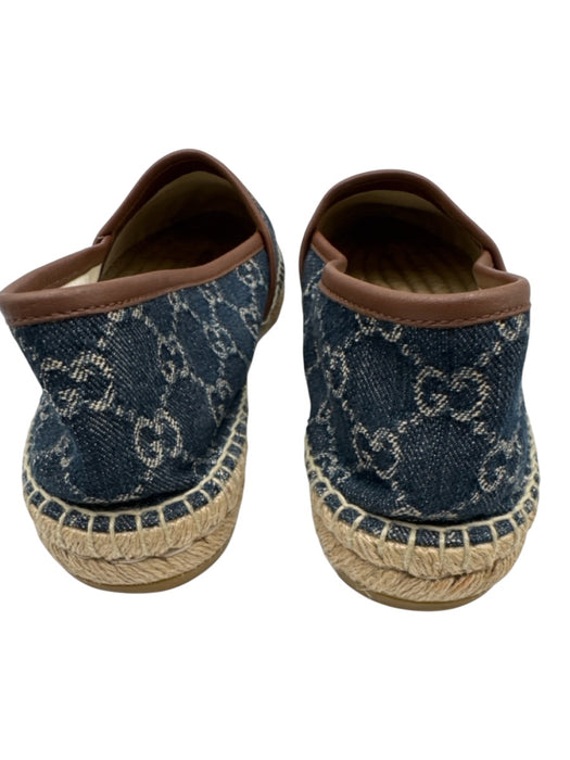 Gucci Shoe Size 41 Blue Denim Espadrille Monogram Flats Blue / 41