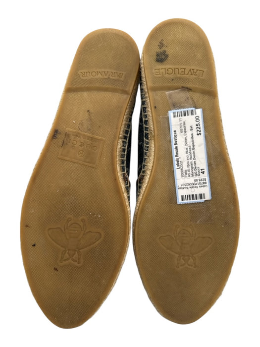 Gucci Shoe Size 41 Blue Denim Espadrille Monogram Flats Blue / 41