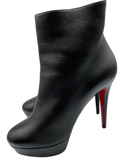 Christian Louboutin Shoe Size 42 Black Leather Side Zip Stilletto Ankle Booties Black / 42