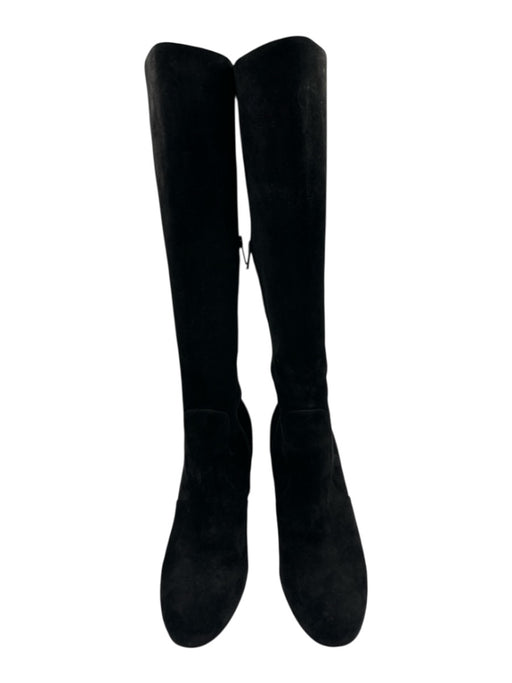 Christian Louboutin Shoe Size 42 Black Suede Knee High Block Heel Side Zip Boots Black / 42